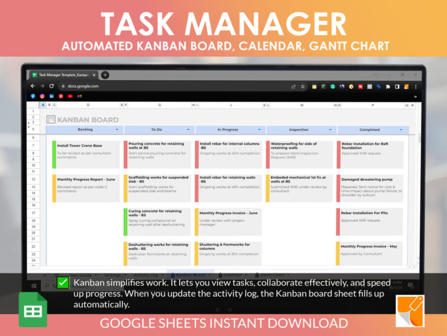 task manager kanban board